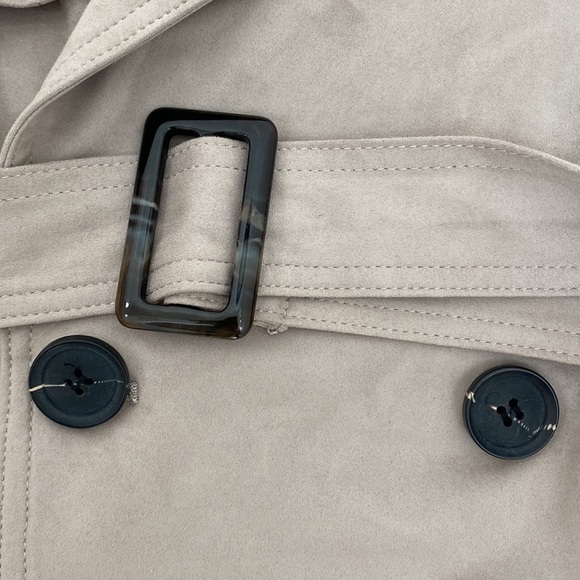 ✨NWOT✨ ZARA Taupe Faux Suede Coat, M - Picture 7 of 8